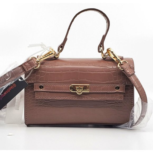 LIKE DREAMS Handbags - New Like Dreams Purple Vegan Leather Croc Top Handle Mini Satchel $46.08
